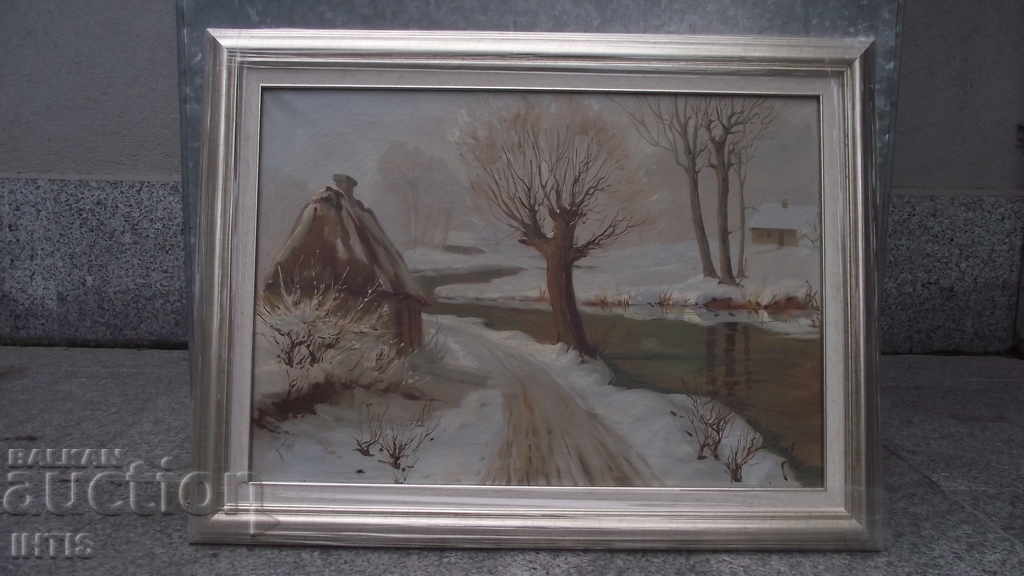 OLD painting landscape - Winter - Oil - OLD painting landscape - Winter - Oil -