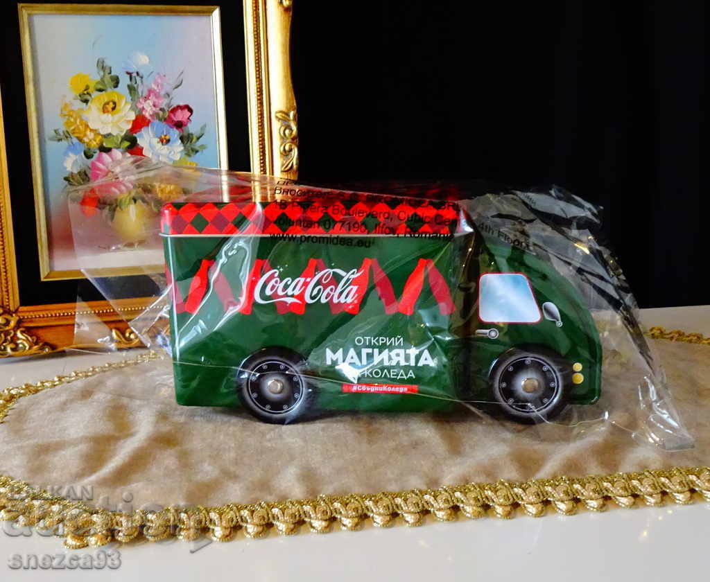 Coca-Cola truck, metal box.