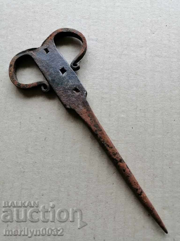 Revival awl, forged skewer, wrought iron Revival awl, forged skewer, wrought iron