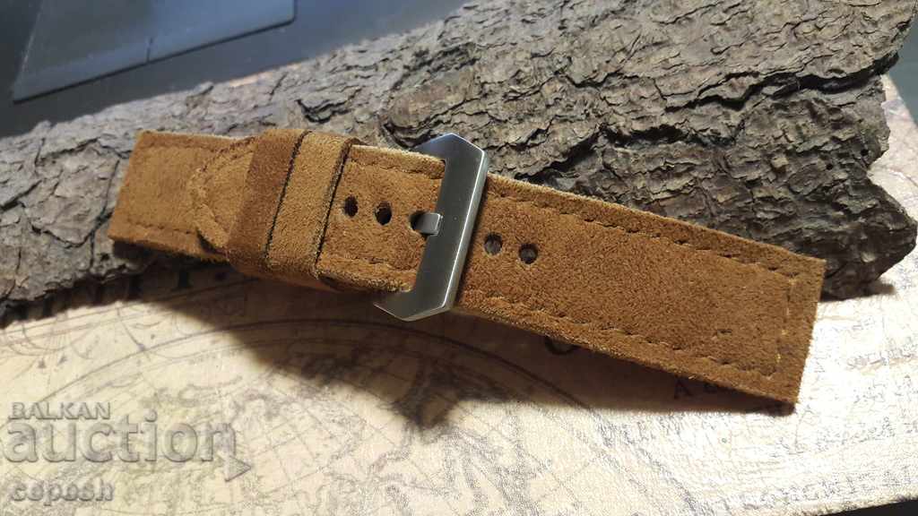 Delivery of Leather watch strap 26mm Natural suede handmade 514 Delivery of Leather watch strap 26mm Natural suede handmade 514