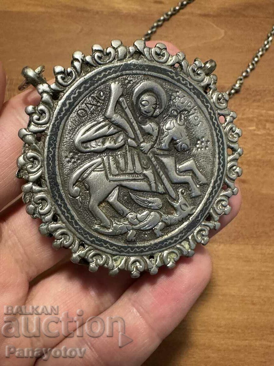 СВЕТИ ГЕОРГИ СВЕТА ЕЛЕНА НАКИТ ЗА НОСИЯ ЗА ПАФТИ СРЕБРО НИЕЛ с цена 1480.00 лв. | € 756.71 СВЕТИ ГЕОРГИ СВЕТА ЕЛЕНА НАКИТ ЗА НОСИЯ ЗА ПАФТИ СРЕБРО НИЕЛ с цена 1480.00 лв. | € 756.71