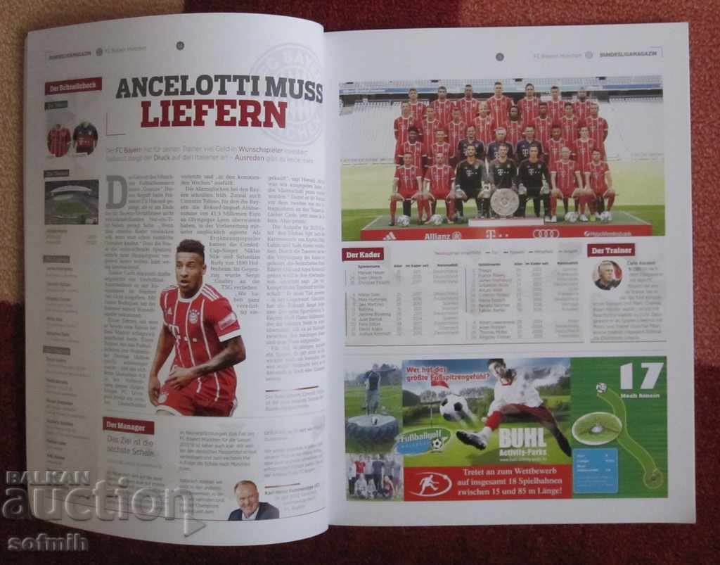 Bundesliga Football Magazine 2017/18 Bayern with price 25.00 BGN | € 12.78 Bundesliga Football Magazine 2017/18 Bayern with price 25.00 BGN | € 12.78
