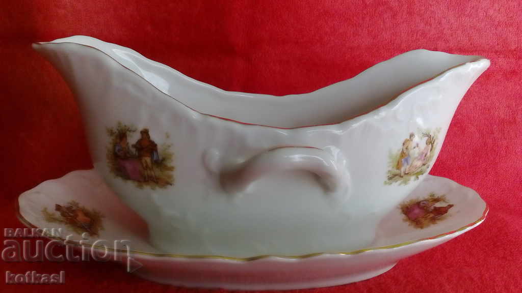 Delivery of Old porcelain saucer marked 6 pcs drawings gold edging Delivery of Old porcelain saucer marked 6 pcs drawings gold edging