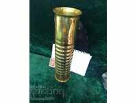 Candlestick, VASE, sleeve, brass, Military, art with inscriptions.