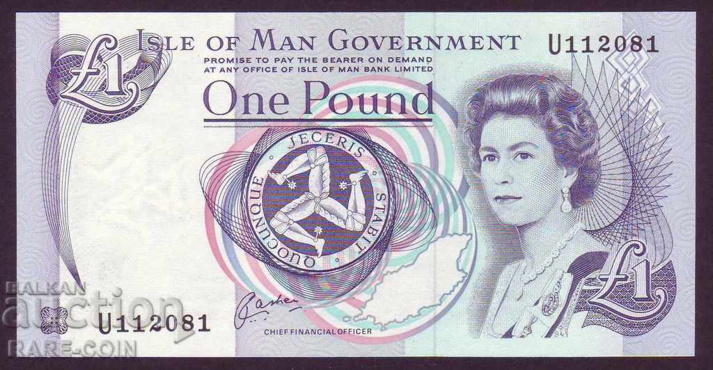 RS (22) Isle of Man 1 Pound UNC Rare