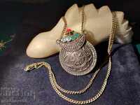 Old medallion, pendant necklace