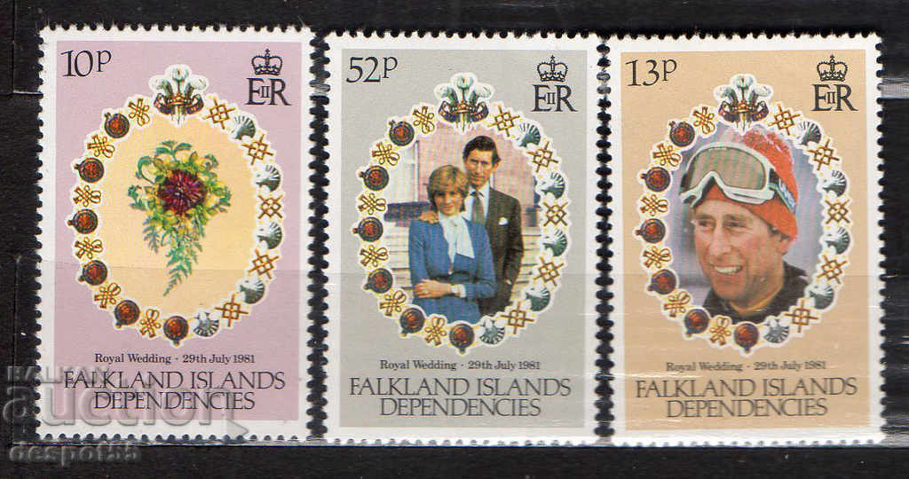 1981. Falkland. Nunta Regală - Prințul Charles și Lady Diana.