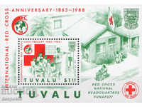 1988. Tuvalu. 125 de ani de Cruce Roșie Internațională. Block.