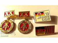 Lot GDR Badges Over 60 Years Lines 10 pcs.