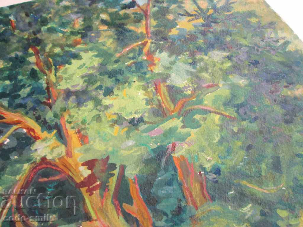 Old painting landscape drawing signed dated - 6