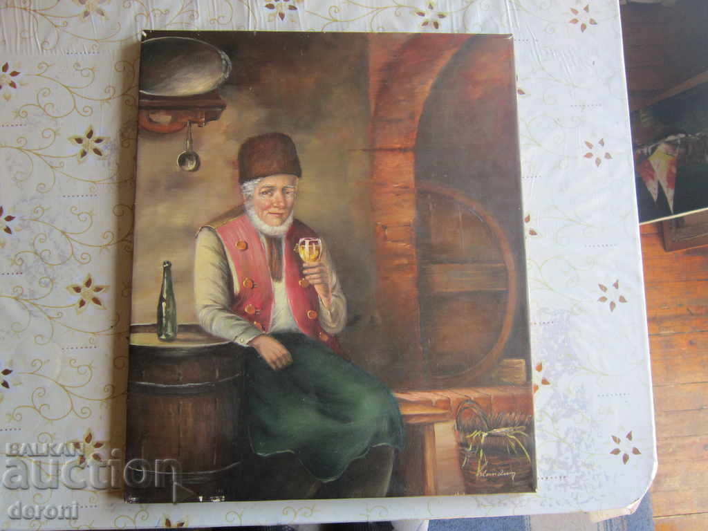 Old oil painting on canvas signed 4 - 7 Old oil painting on canvas signed 4 - 7