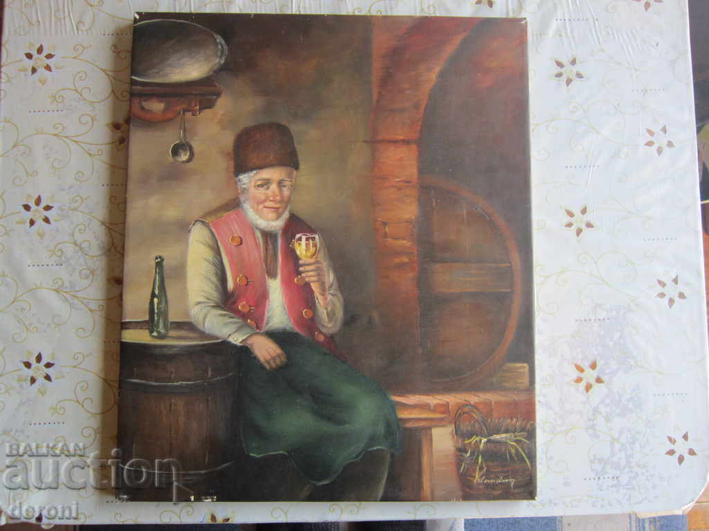 Old oil painting on canvas signed 4