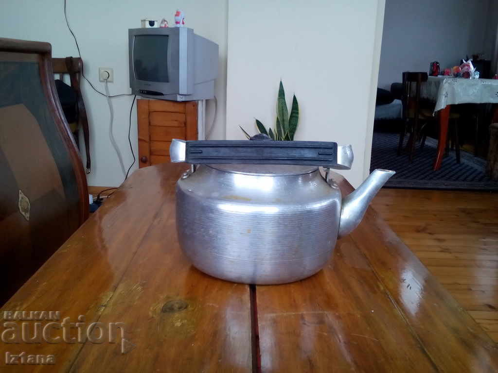 Auction  Old aluminum teapot