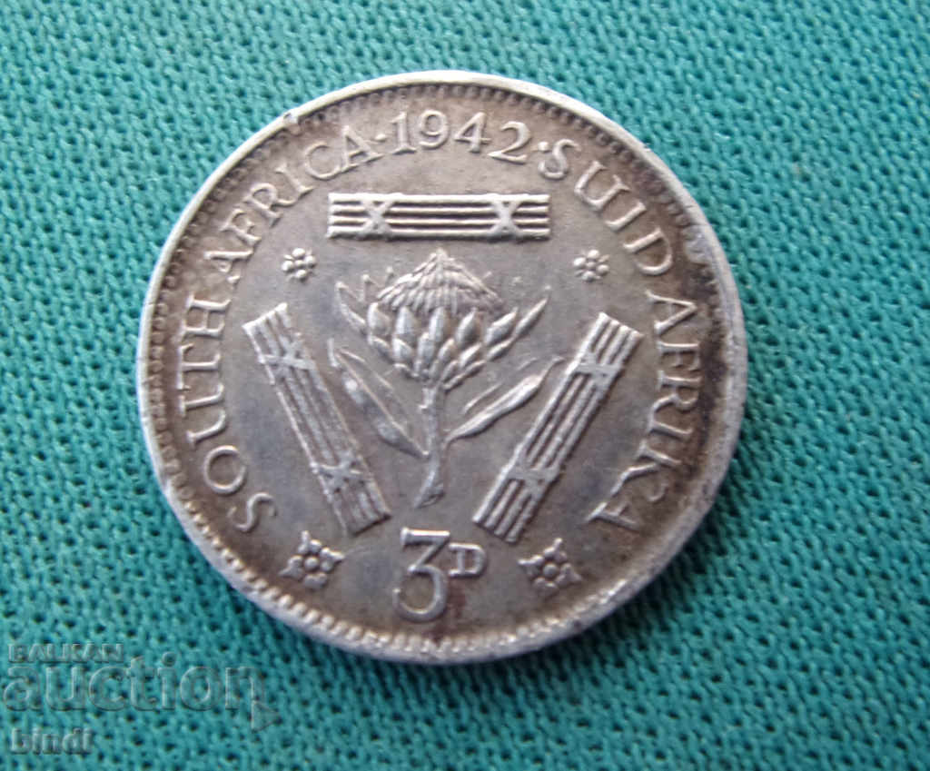 ЮАР  3  Пени  1942  Сребро