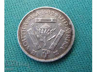 Africa de Sud 3 Penny 1942 Silver