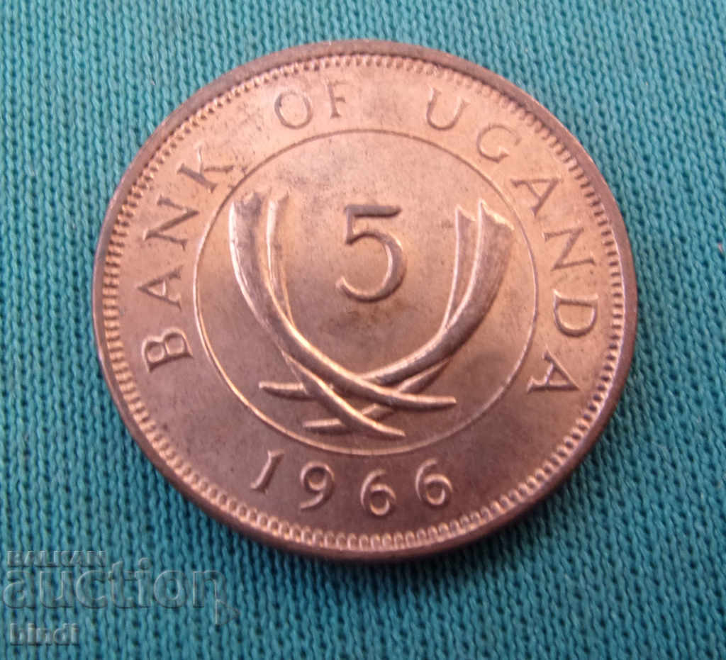 Uganda 5 Cent 1966 UNC