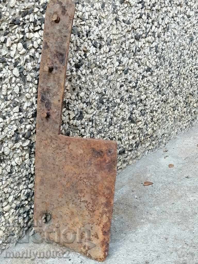 Old forged saber, ax, pole, blade, wrought iron