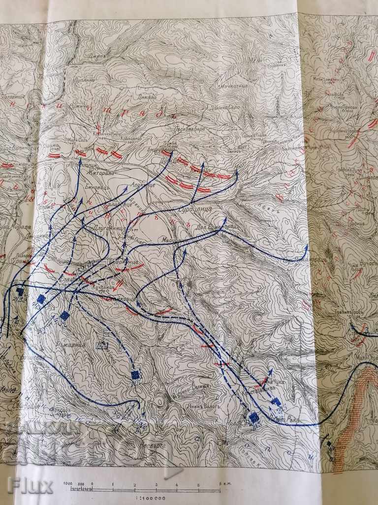 Livrarea Harta veche Divizia a 3-a balcanică la 15 și 16 octombrie 1915