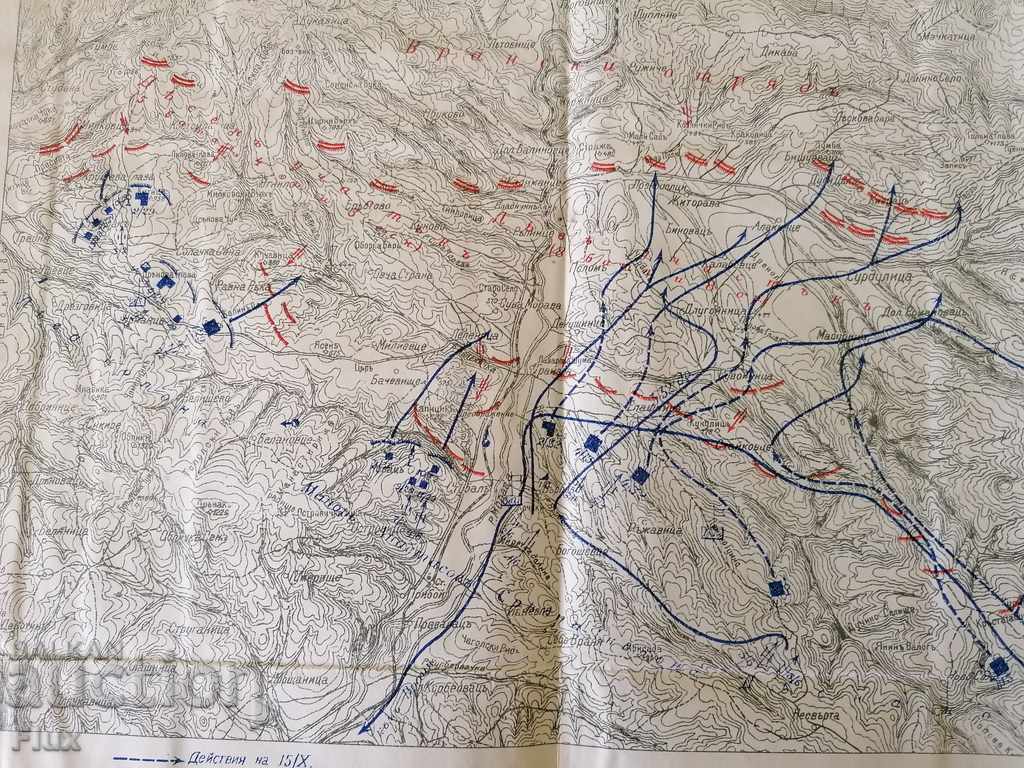 Harta veche Divizia a 3-a balcanică la 15 și 16 octombrie 1915 - 6