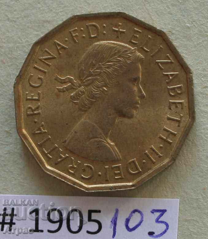 3 pense 1965 Marea Britanie - un vârf! cu preț € 1.02 | 1.99 BGN