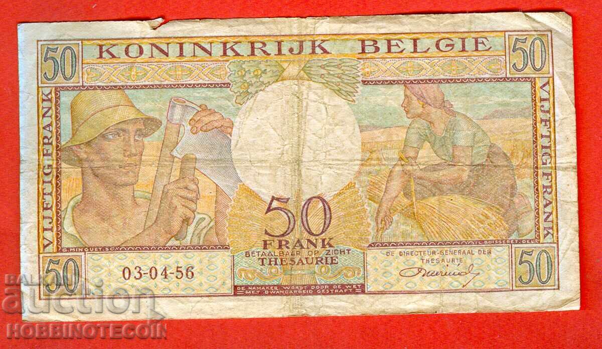 BELGIUM BELGIQUE 50.00 - 50 Francs issue 1956 BELGIUM BELGIQUE 50.00 - 50 Francs issue 1956