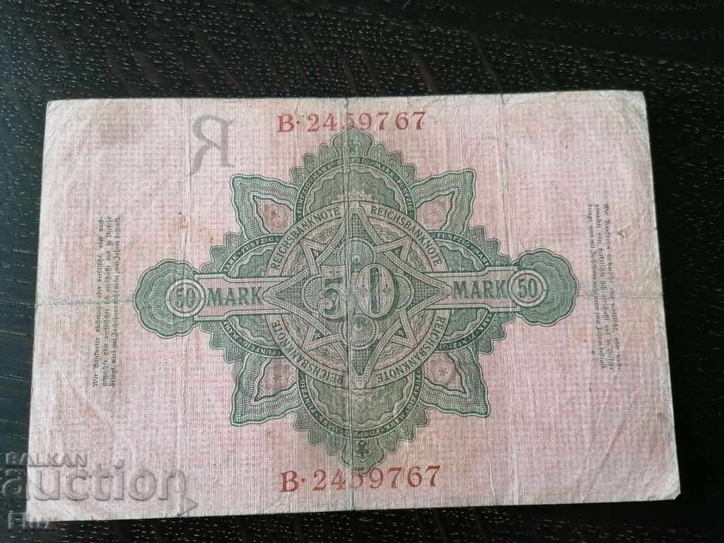 Reich Banknote - Germany - 50 Marks | 1908 with price 15.00 BGN | € 7.67