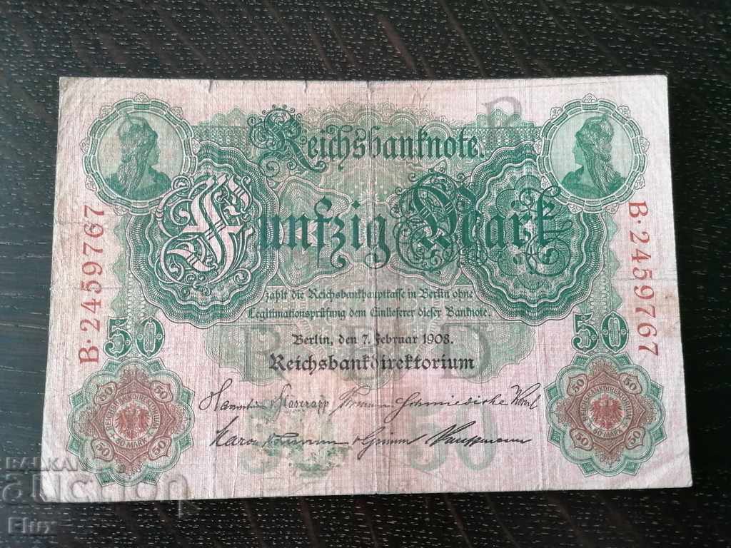 Банкнота - Германия - 50 марки | 1908г.
