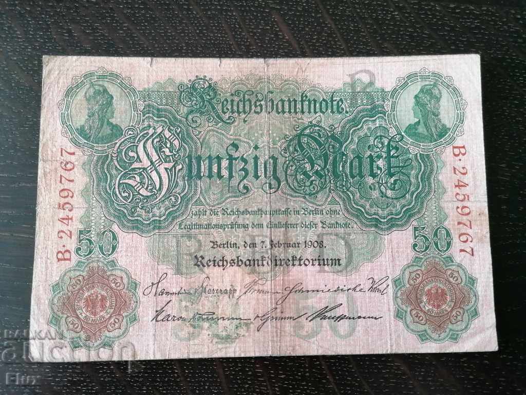 Reich Banknote - Germany - 50 Marks | 1908