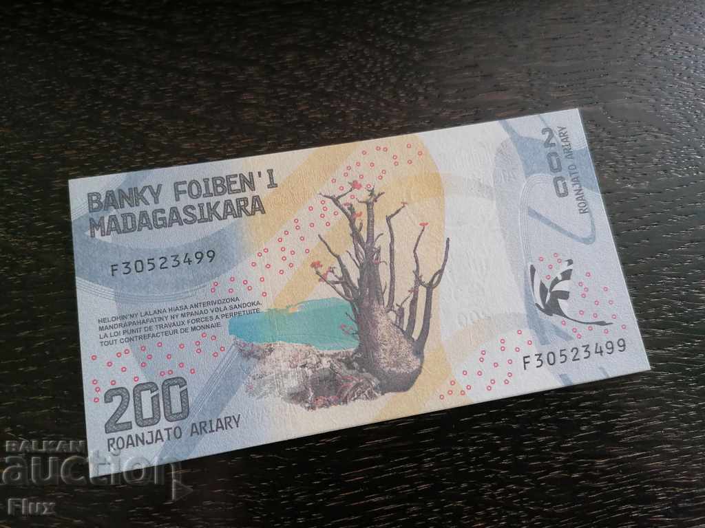 Bancnotă - Madagascar - 200 arii 2017.