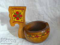 A large traditional wooden Russian cup - a vessel shaped bowl
