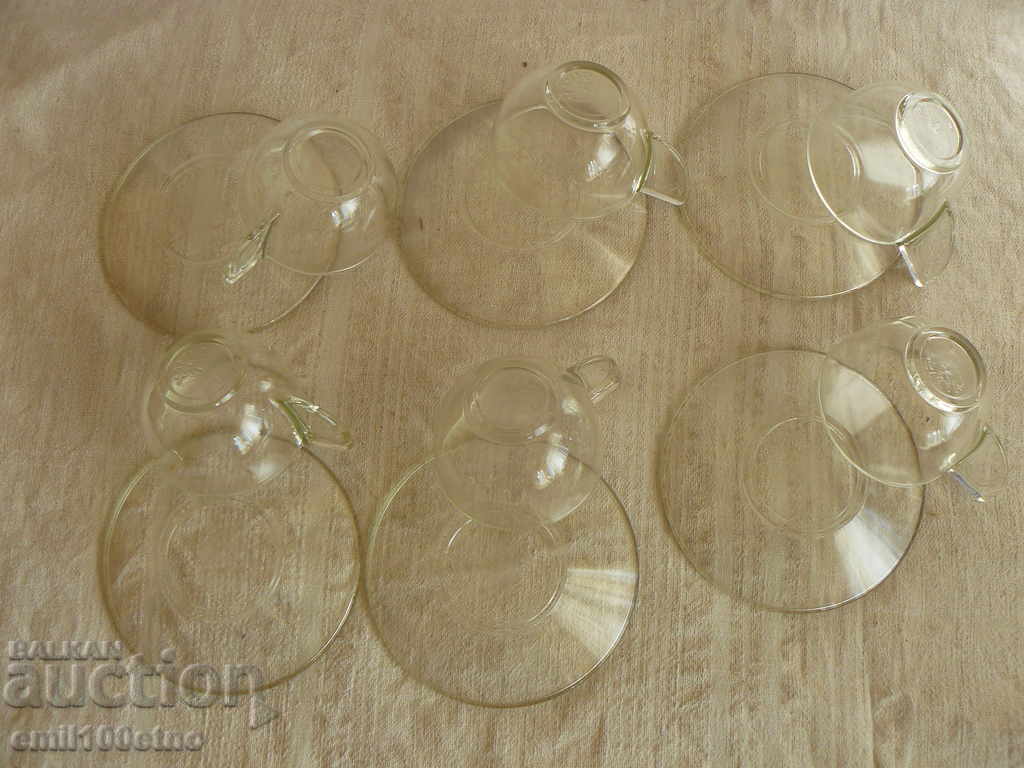 SIMAX Coffee Glass Service Czechoslovakia Unused - 5 SIMAX Coffee Glass Service Czechoslovakia Unused - 5