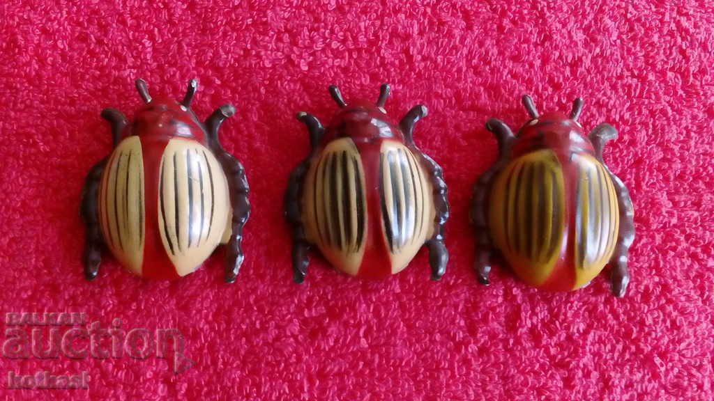 Παρτίδα 3 τεμ. μεταλλικά παιχνίδια Ladybugs Scarab Beetles