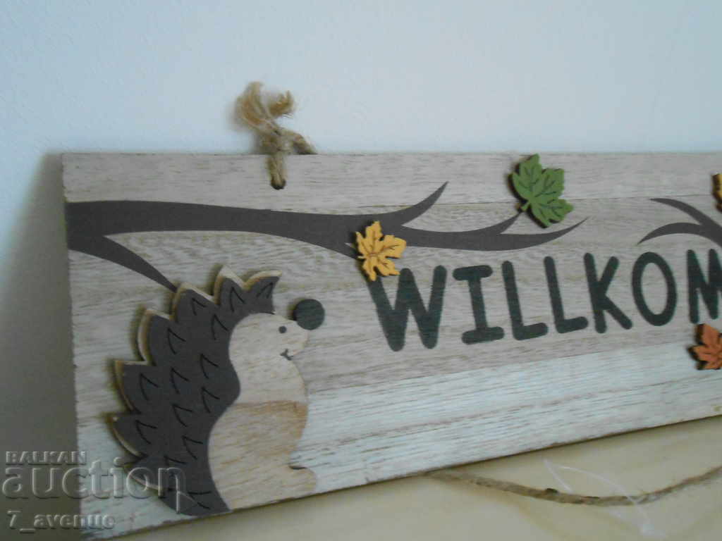 Licitație Foarte decorativă placă Bine ai venit - Willkommen, Arici Licitație Foarte decorativă placă Bine ai venit - Willkommen, Arici
