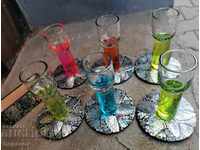 Set of 6 Glass Cups for Shots with Supplies