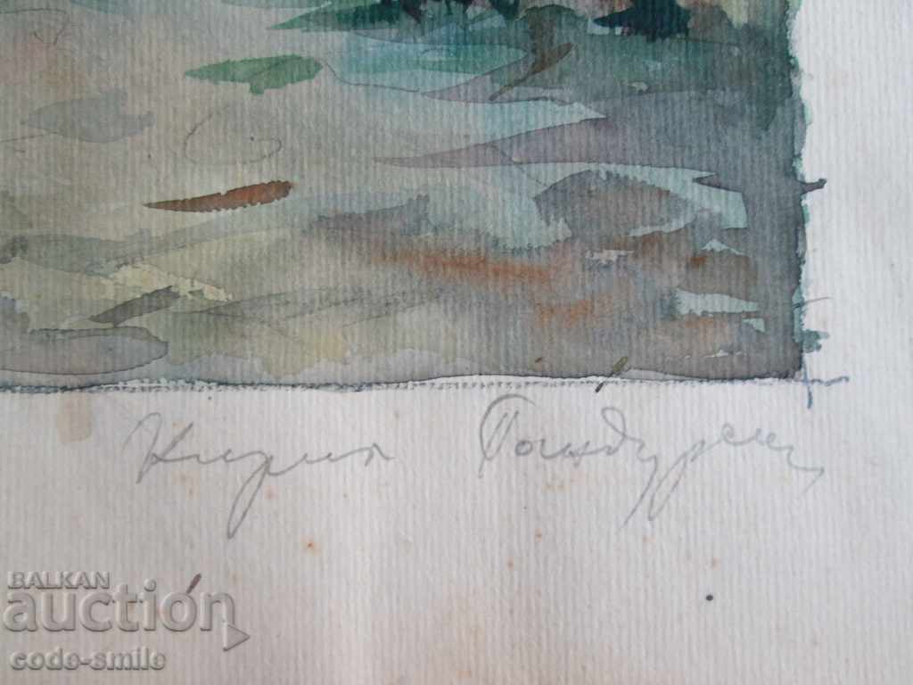 Delivery of Old painting drawing landscape Koprivshtitsa watercolor signed Delivery of Old painting drawing landscape Koprivshtitsa watercolor signed