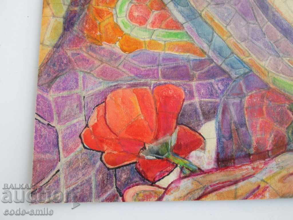 Delivery of Old author's picture drawing Portrait of a Bulgarian woman