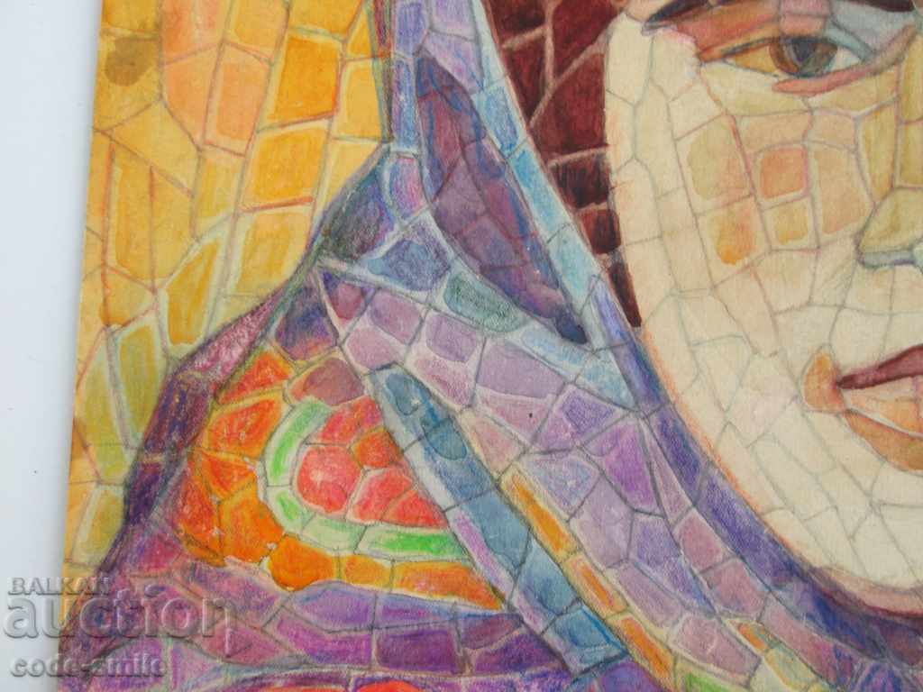 Old author's picture drawing Portrait of a Bulgarian woman - 5