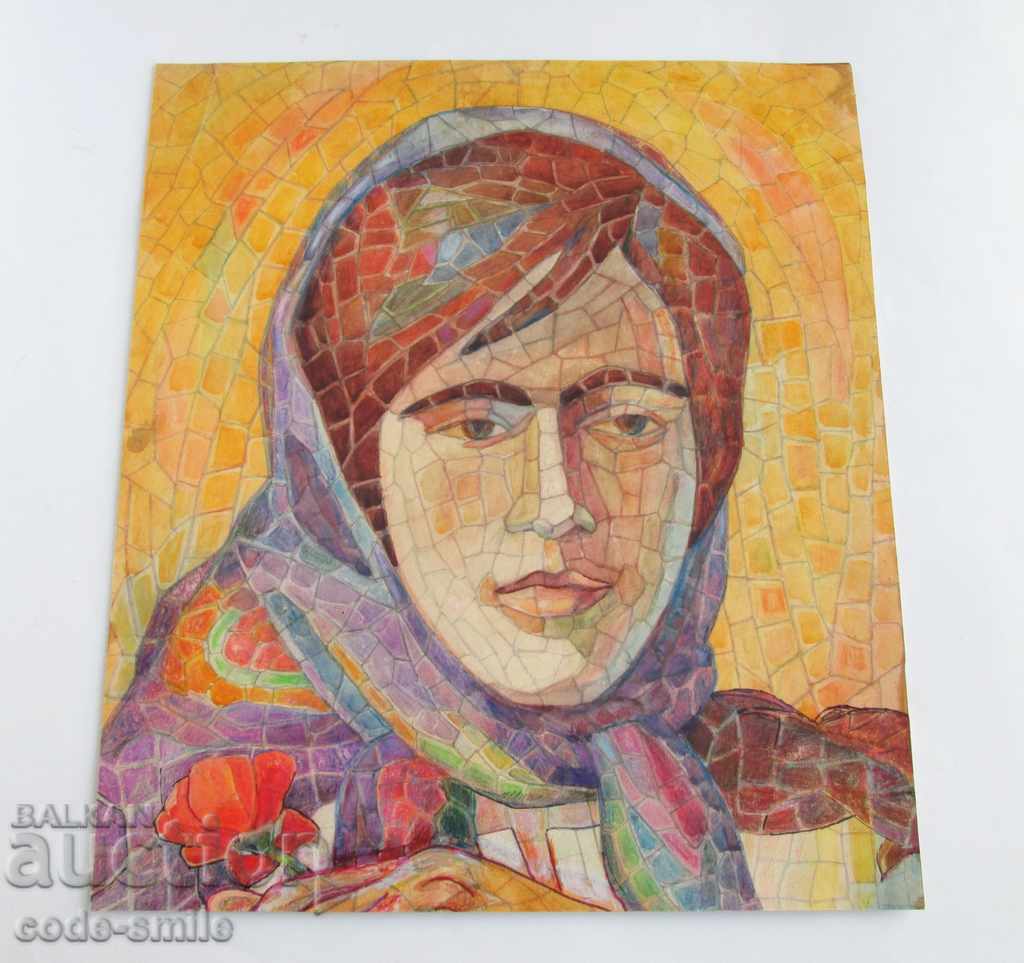Old author's picture drawing Portrait of a Bulgarian woman - 7