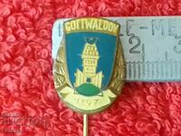 Стара соц значка бронз игла град GOTTWALDOV Чехословакия