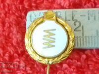 Old metal badge bronze pin enamel bulb light