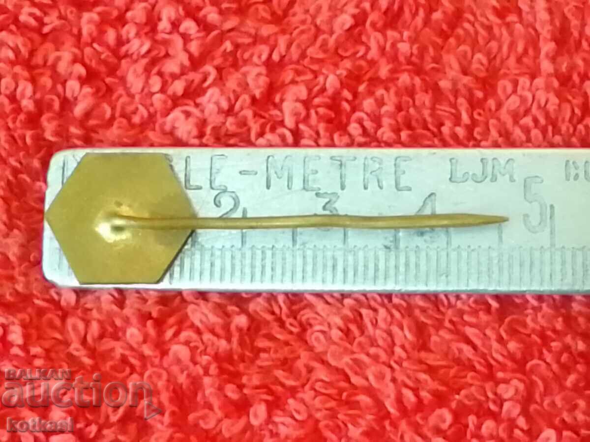 Old metal bronze pin badge with price 2.50 BGN | € 1.28 Old metal bronze pin badge with price 2.50 BGN | € 1.28
