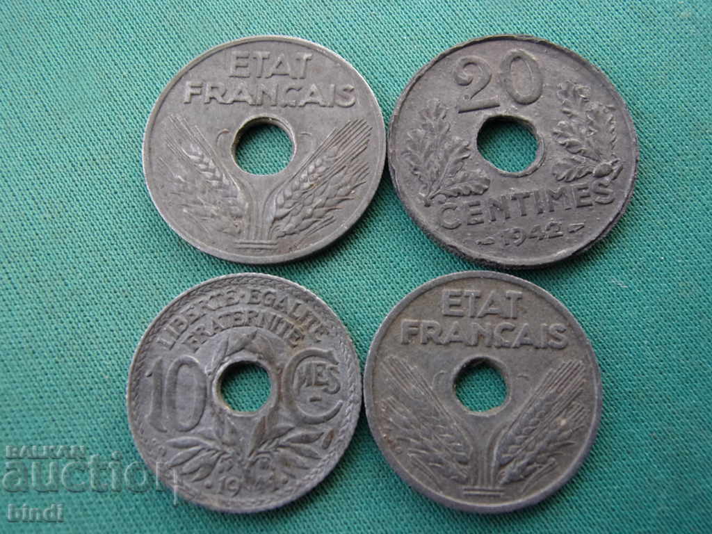 Франция  Лот Монети  1941-1943