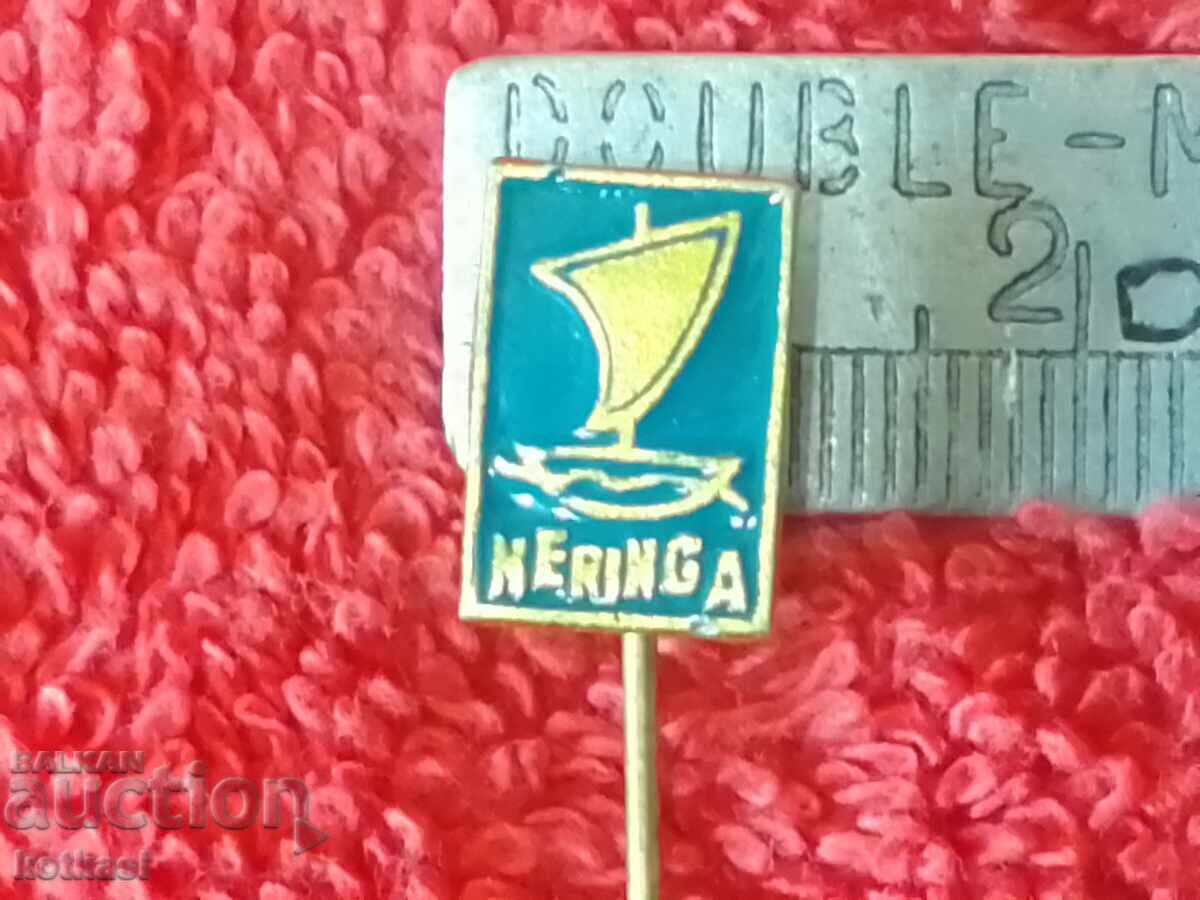 Old metal bronze pin badge Lithuania