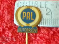 Vechi insignă metal solid bronz pin PAL AUTOBRZDY