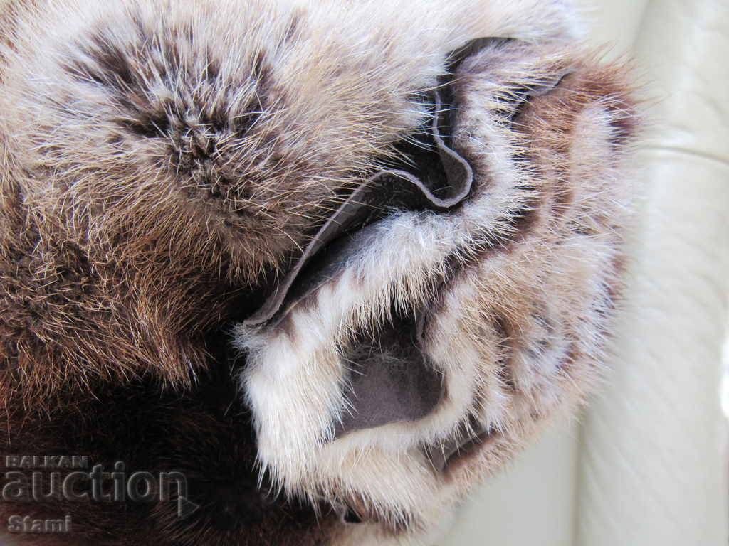 Аукцион Елегантна кожена дамска шапка от норка, нова Аукцион Елегантна кожена дамска шапка от норка, нова