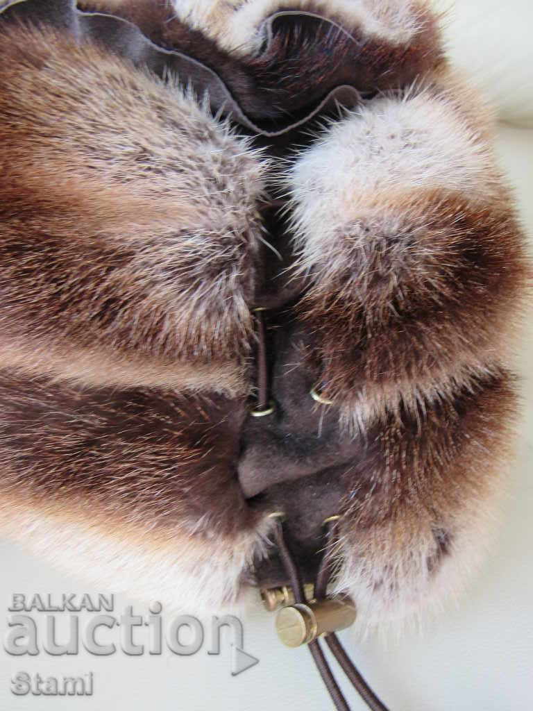 Доставка на Елегантна кожена дамска шапка от норка, нова Доставка на Елегантна кожена дамска шапка от норка, нова