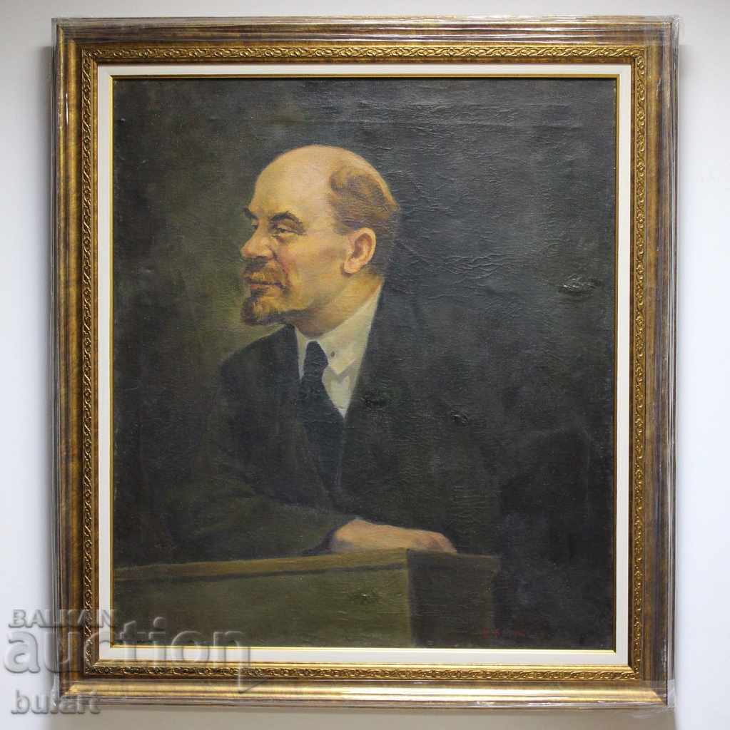 Кирил Буюклийски Портрет Ленин Подписана Масло Идентификация