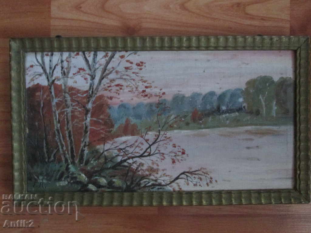 19c Original oil painting, canvas, signed, 33x18cm - 6