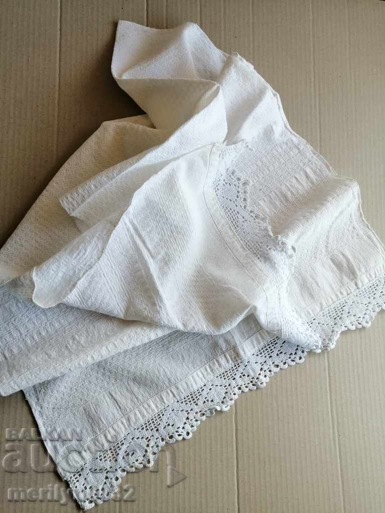 Old linen cloth with lace kenar 140 / 47cm - 7 Old linen cloth with lace kenar 140 / 47cm - 7