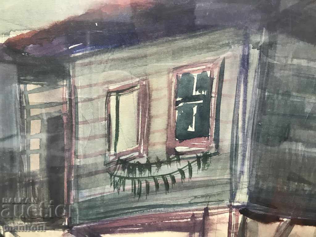 1417 Евгени Бугаев Стара Къща акварел молив подпис Идентифик с цена 550.00 лв. | € 281.21